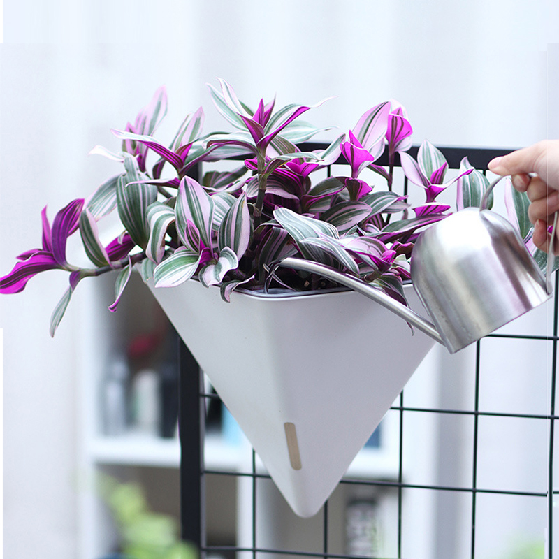 Self Watering Planter - Moda Üçgen Duvara Monte Saksılar Kendinden