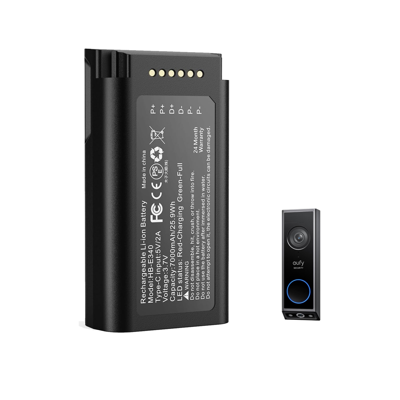 Eufy Camera S340 - Eufy E340 için 7000mAh Şarj Edilebilir